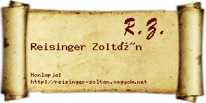 Reisinger Zoltán névjegykártya